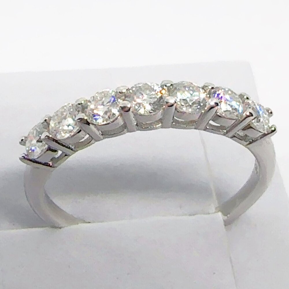 Sterling Silver Moissanite Wedding Band Ring 0.6ct DEF VVS1 - Picture 3 of 7